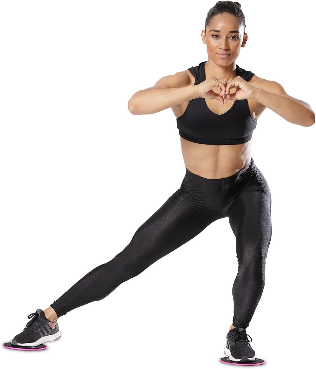 Core Sliders - Dual Sided Exercise Gliding Discs for Carpet & Hardwood, 7" Workout Sliders